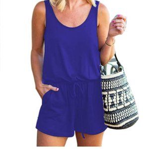 Mingriya Women Sleeveless Romper Casual Tank Top Short Romper Jumpsuit, size M